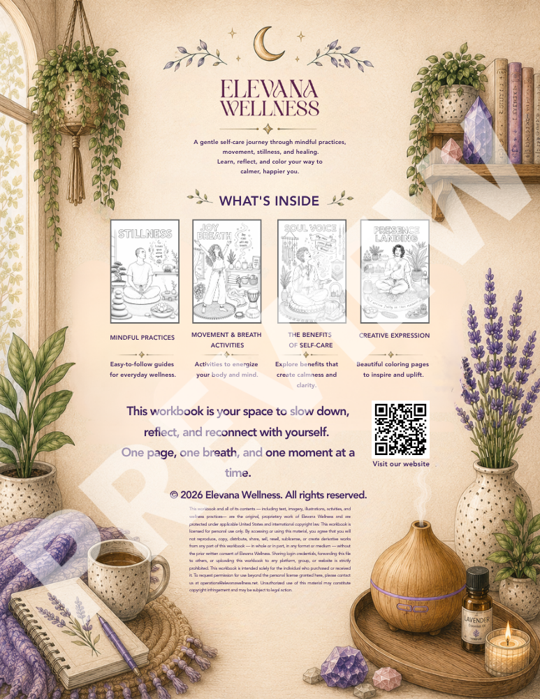 Elevana Wellness Guided Wellness Coloring Workbook